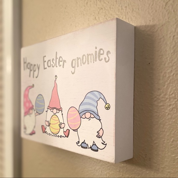 Easter Gnome Wood Sign, Happy Easter Gnomies, Easter Tier Tray or Wall Decor - Picture 12 of 16